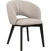 Miyagi Dining Chair in Neutral Pigeon Leather & Wood (Set of 2)